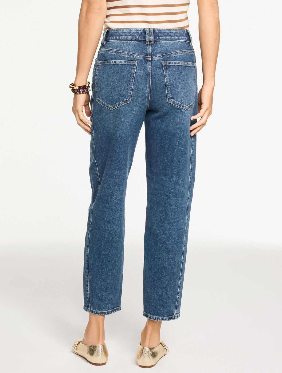 Talbots RELAXED TAPERED BARREL LEG JEANS - IRVING WASH
