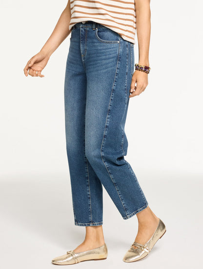 Talbots RELAXED TAPERED BARREL LEG JEANS - IRVING WASH