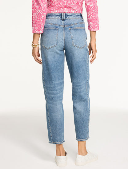 Talbots RELAXED TAPERED BARREL LEG JEANS - EMERSON WASH