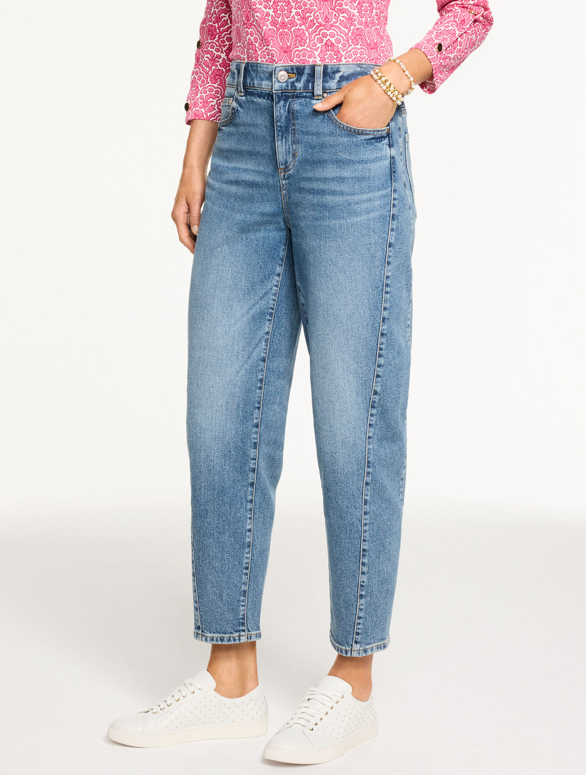 Talbots RELAXED TAPERED BARREL LEG JEANS - EMERSON WASH