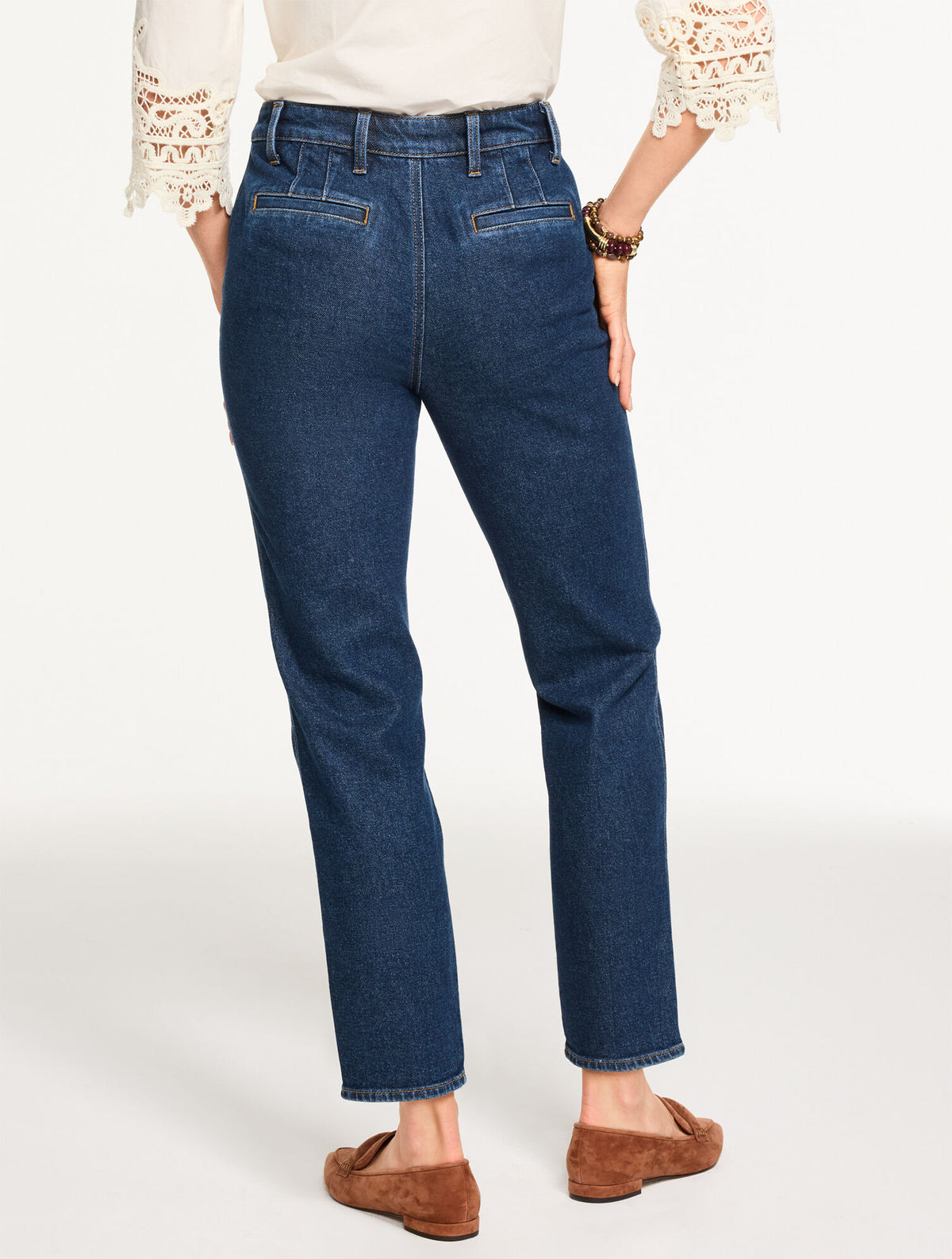 Talbots SLIM STRAIGHT ANKLE JEANS - WYCKOFF WASH