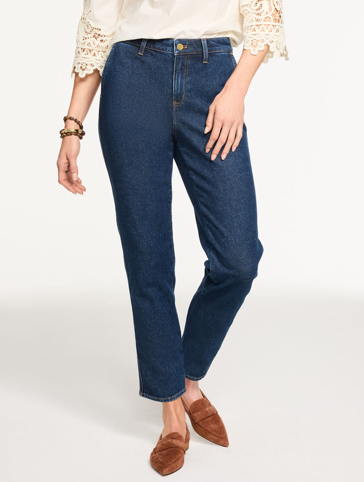 Talbots SLIM STRAIGHT ANKLE JEANS - WYCKOFF WASH