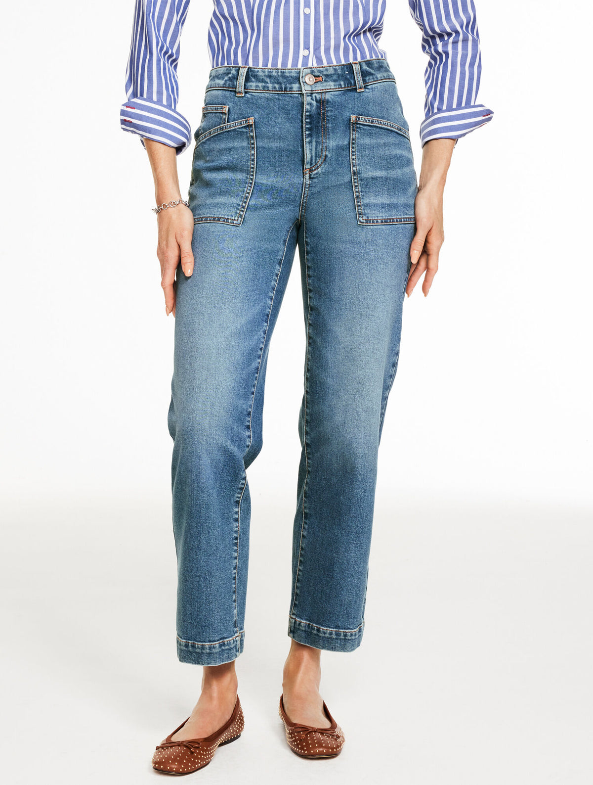 Talbots STRAIGHT ANKLE JEANS - CORTLANDT WASH