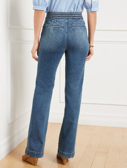 Talbots FLARE LEG BANDED WAIST JEANS - MELODY WASH
