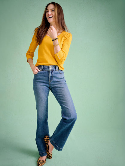 Talbots FLARE LEG BANDED WAIST JEANS - MELODY WASH