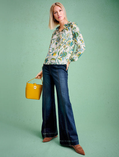 Talbots FLARE LEG PULL-ON TRAVEL JEANS - BEEKMAN WASH