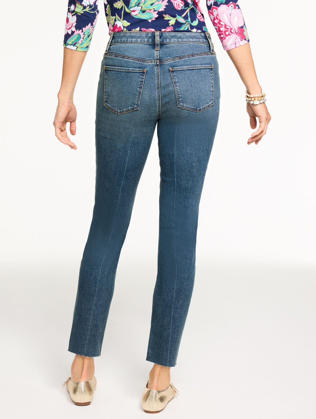 Talbots SLIM ANKLE RAW HEM JEANS - ROSLYN WASH - CURVY FIT