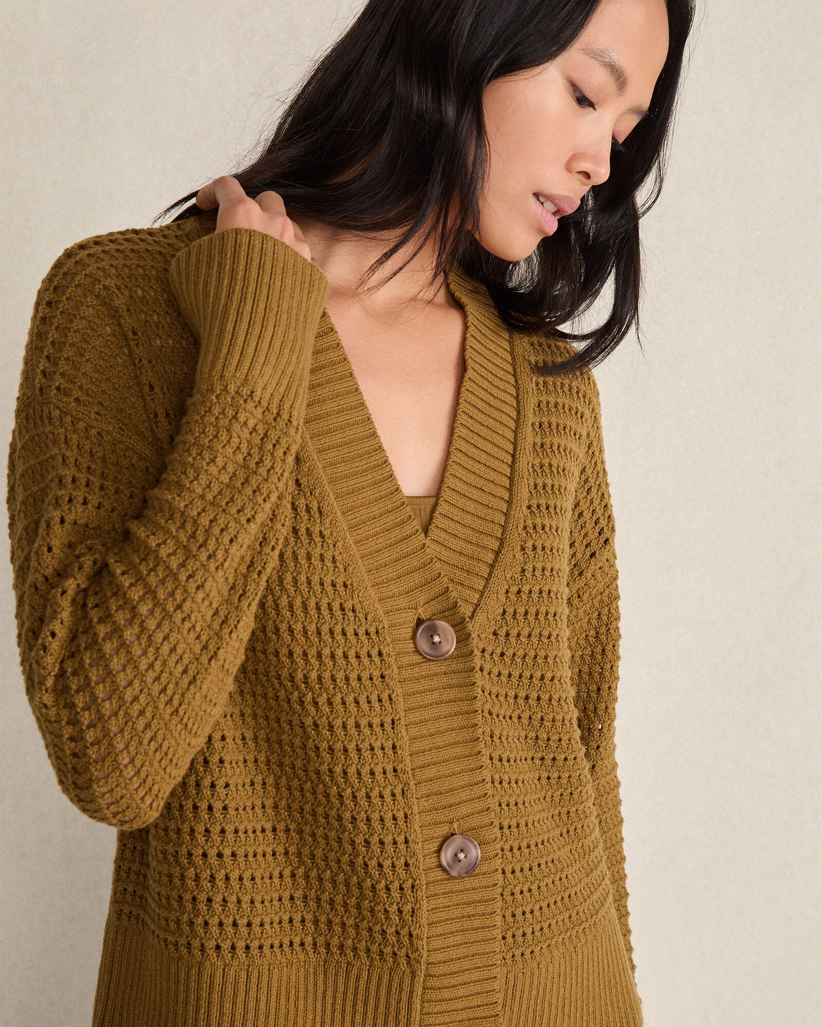 Talbots ORGANIC COTTON OPEN STITCH CARDIGAN