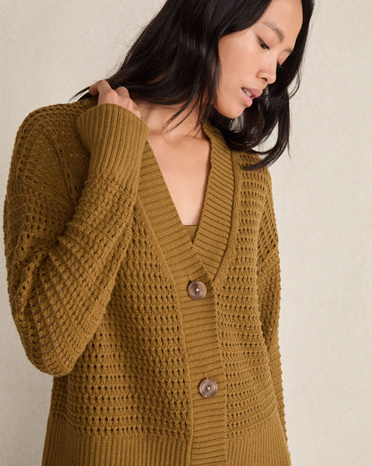 Talbots ORGANIC COTTON OPEN STITCH CARDIGAN