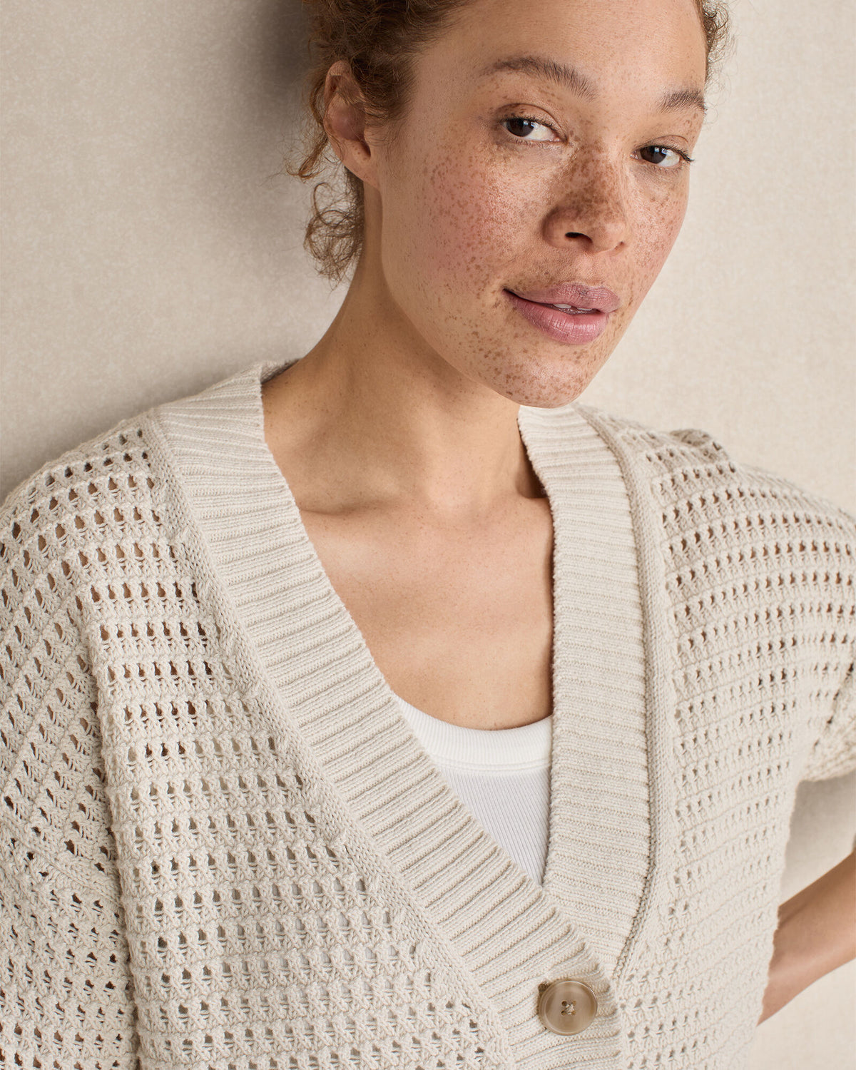 Talbots ORGANIC COTTON OPEN STITCH CARDIGAN