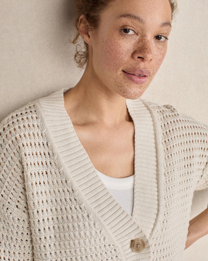 Talbots ORGANIC COTTON OPEN STITCH CARDIGAN