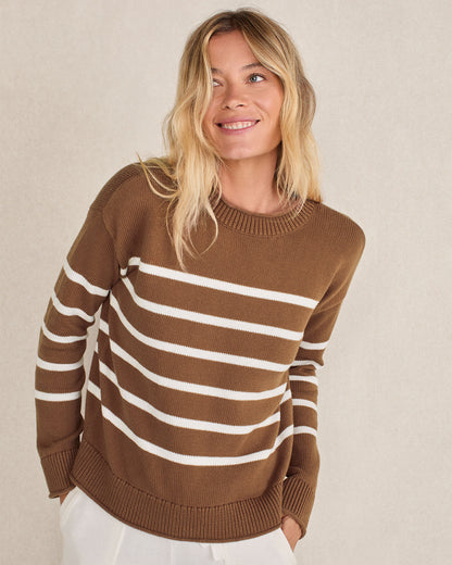 Talbots ORGANIC COTTON STRIPE ROLL NECK SWEATER