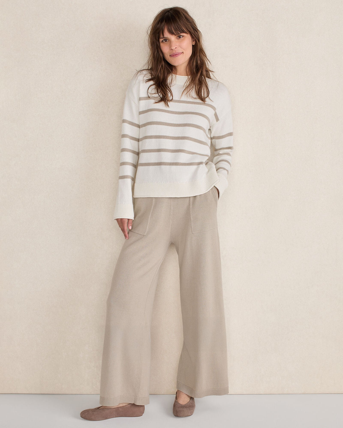 Talbots ORGANIC COTTON STRIPE ROLL NECK SWEATER