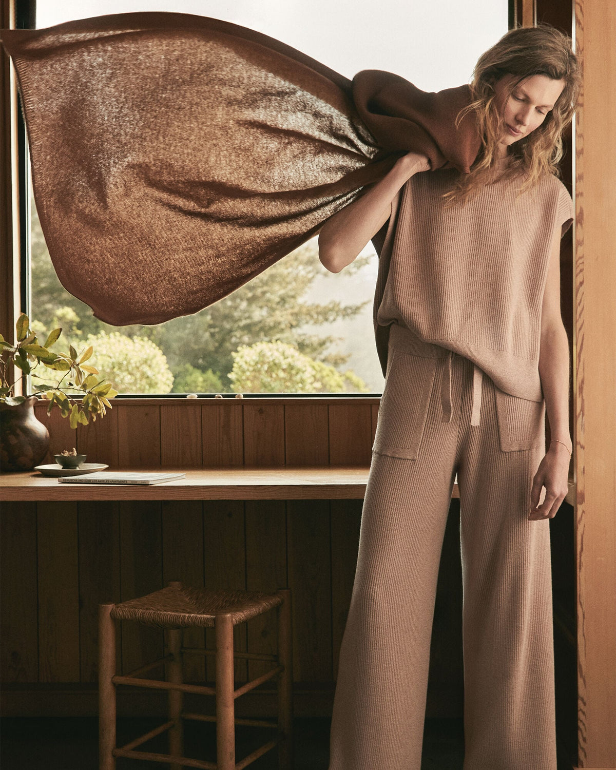 Talbots ORGANIC COTTON CASHMERE WIDE LEG PANTS