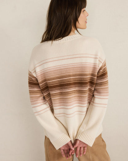 Talbots CASHMERE OMBRÉ STRIPE CREWNECK SWEATER
