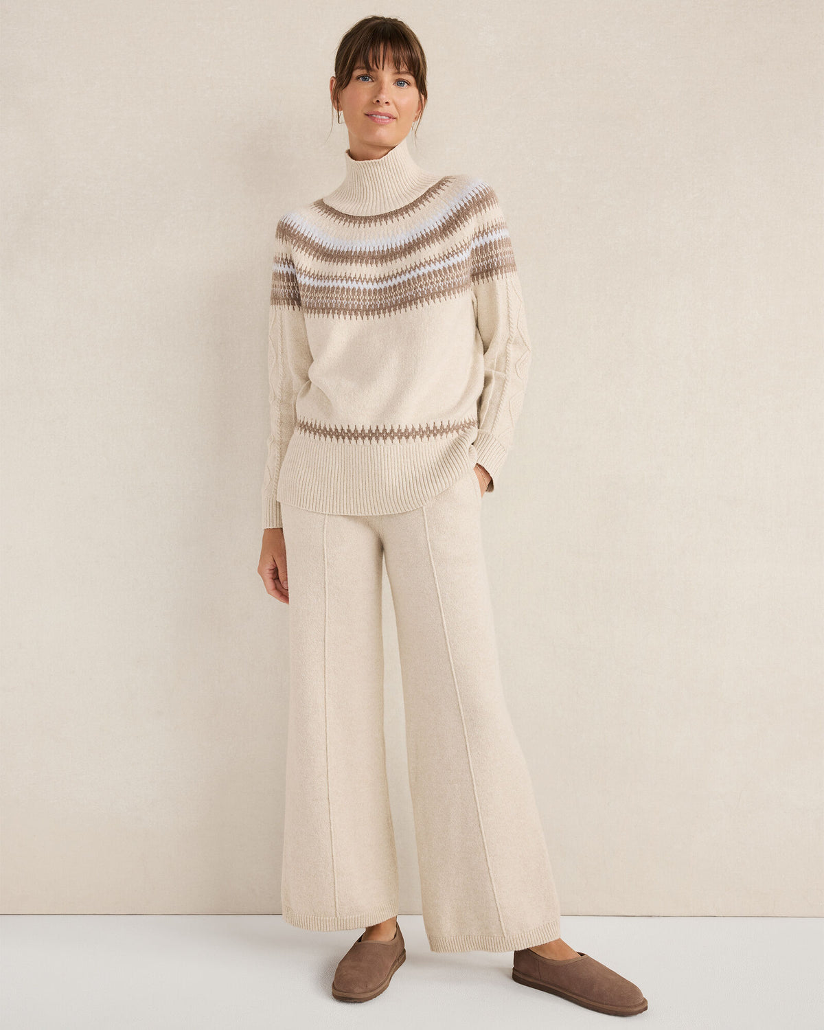 Talbots ORGANIC COTTON BLEND PINTUCK WIDE LEG PANTS