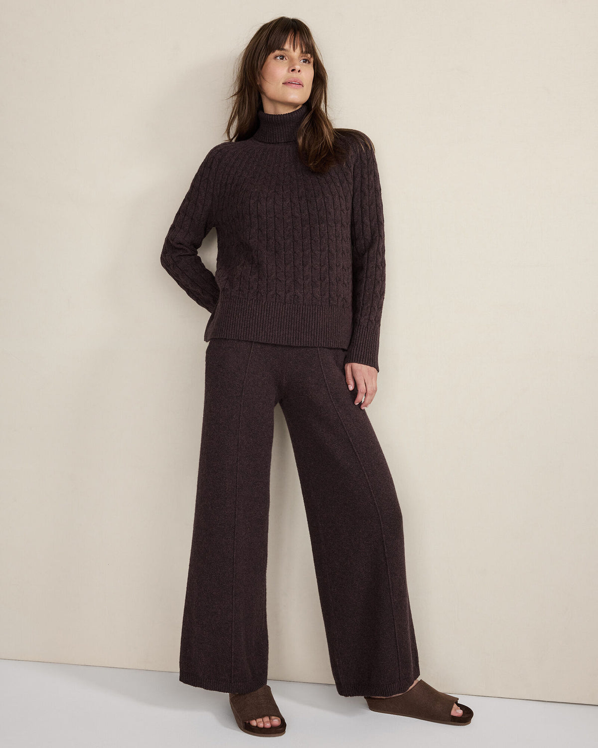 Talbots ORGANIC COTTON BLEND PINTUCK WIDE LEG PANTS
