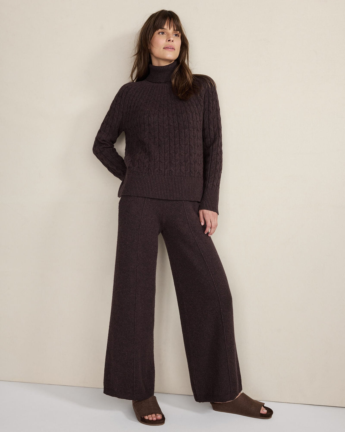 Talbots ORGANIC COTTON BLEND PINTUCK WIDE LEG PANTS