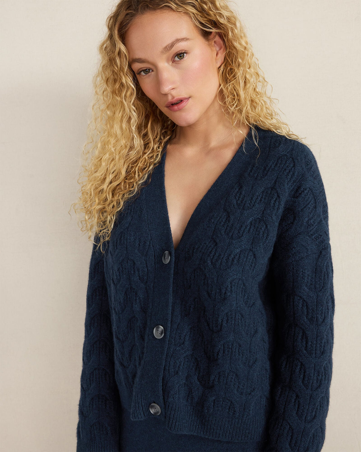 Talbots CASHMERE CABLE CARDIGAN