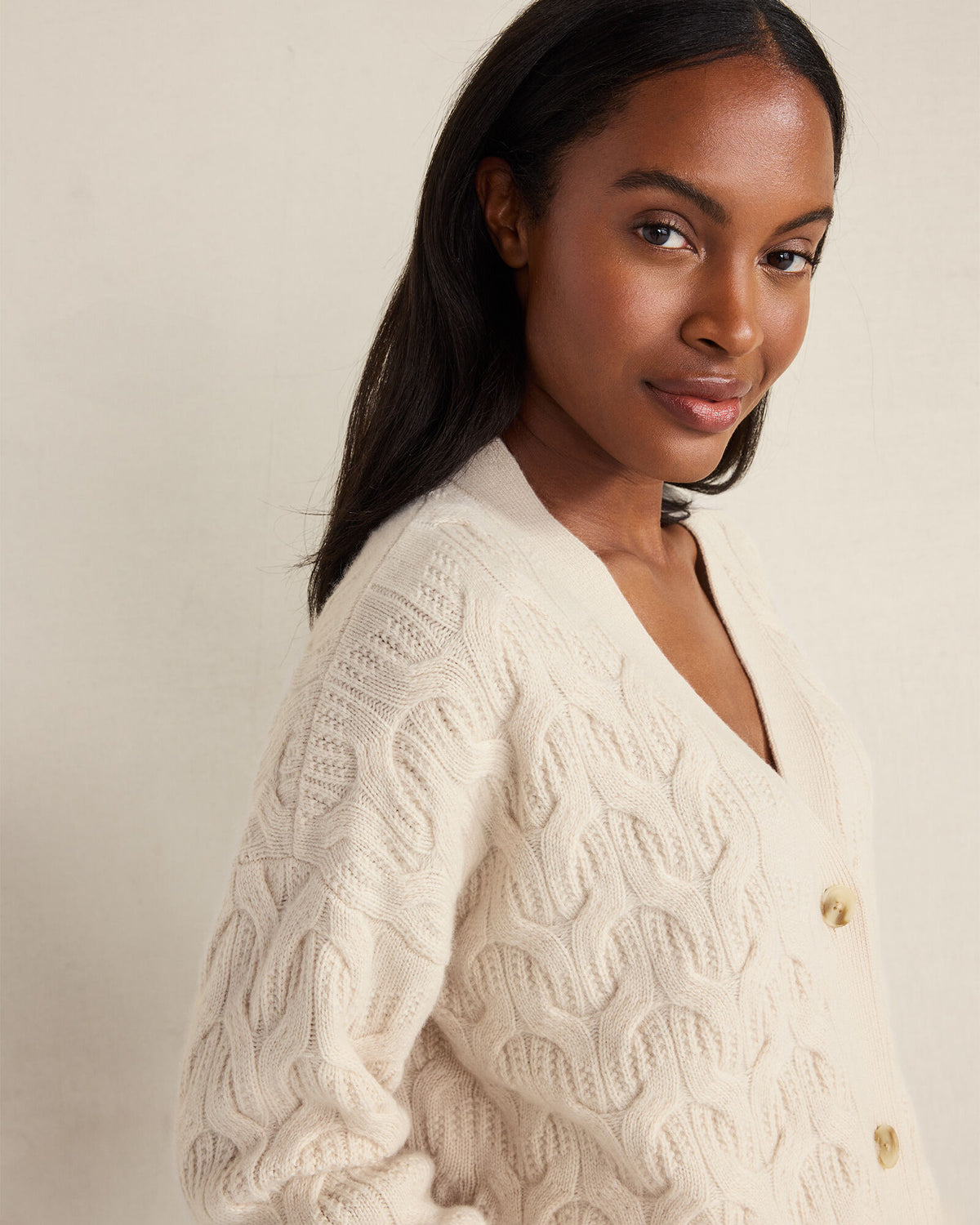 Talbots CASHMERE CABLE CARDIGAN