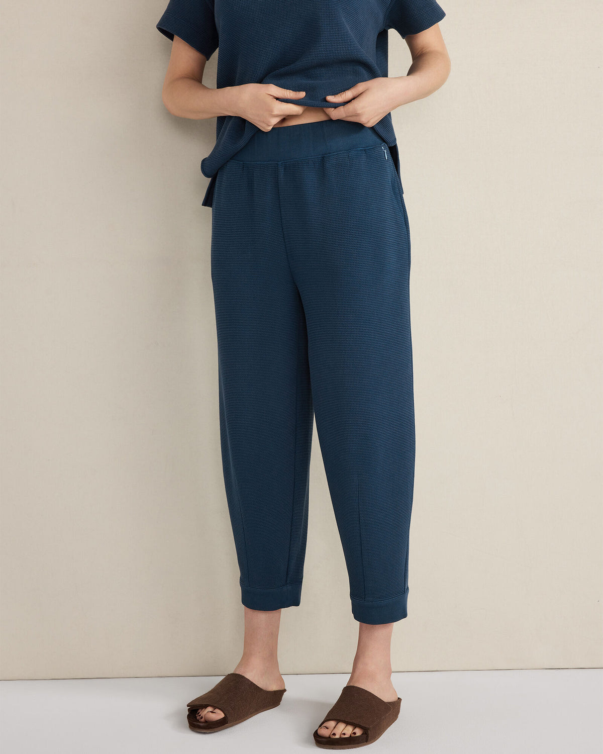 Talbots ORGANIC COTTON WAFFLE BARREL LEG PANTS