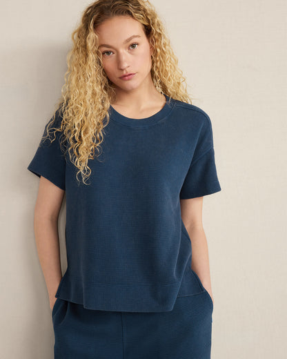 Talbots ORGANIC COTTON WAFFLE CREWNECK TEE
