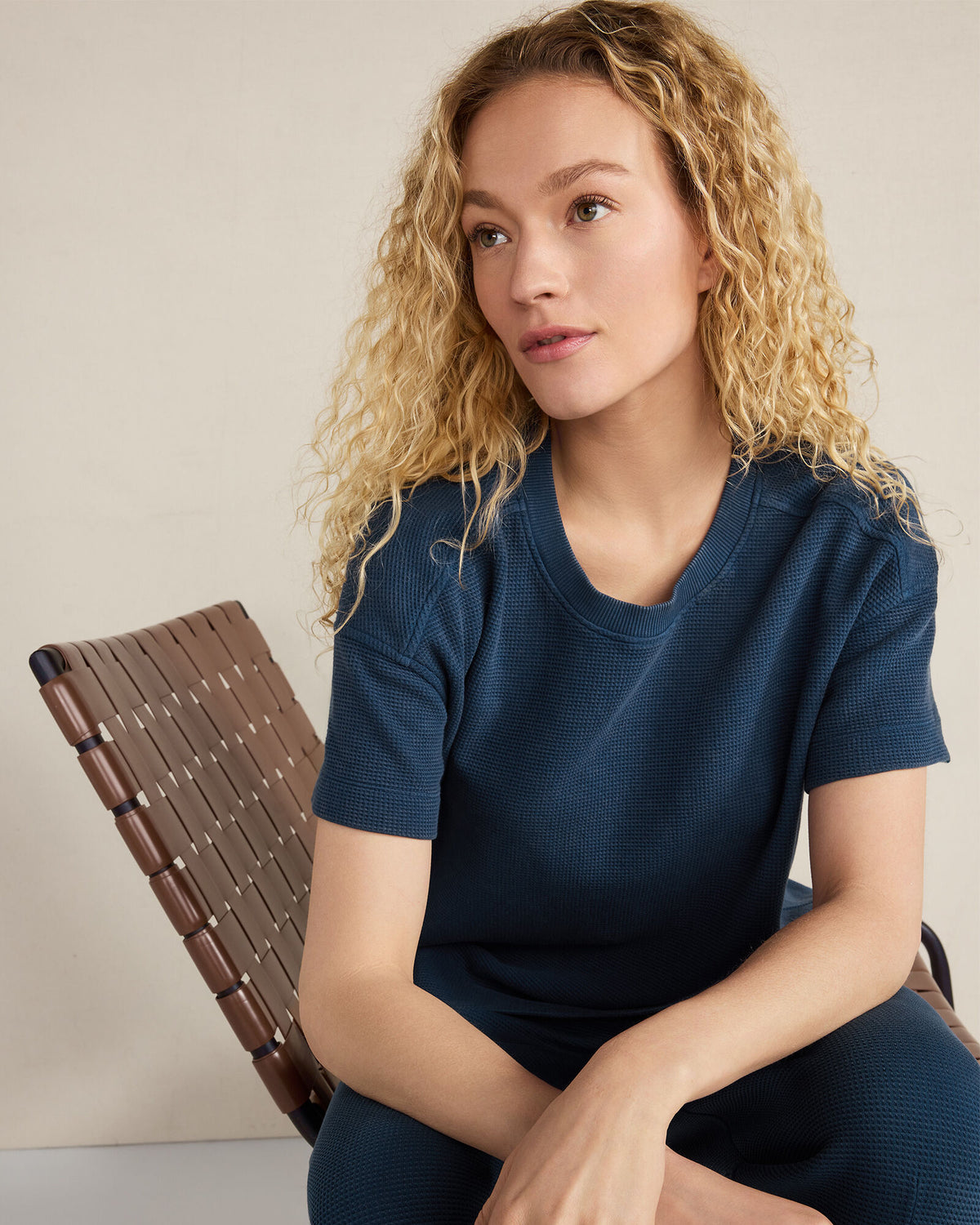 Talbots ORGANIC COTTON WAFFLE CREWNECK TEE