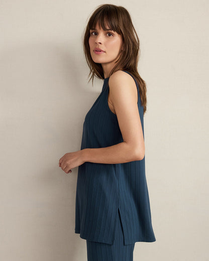 Talbots RIBBED BATEAU NECK SLEEVELESS TOP