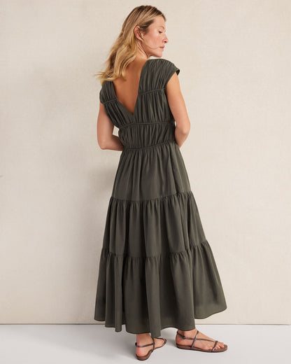 Talbots COTTON VOILE ROUCHED MAXI DRESS