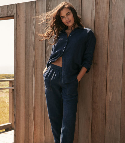 Talbots LINEN BARREL LEG PANTS