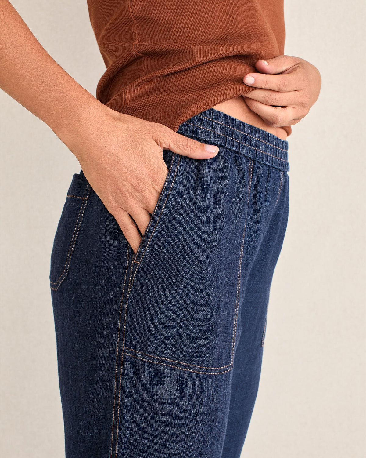 Talbots LINEN BARREL LEG PANTS