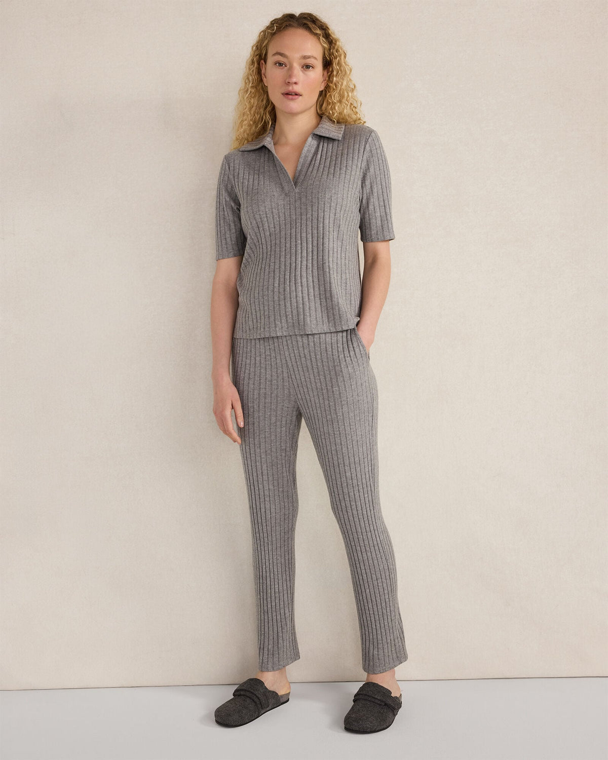 Talbots WIDE RIB KNIT TAPERED PANTS