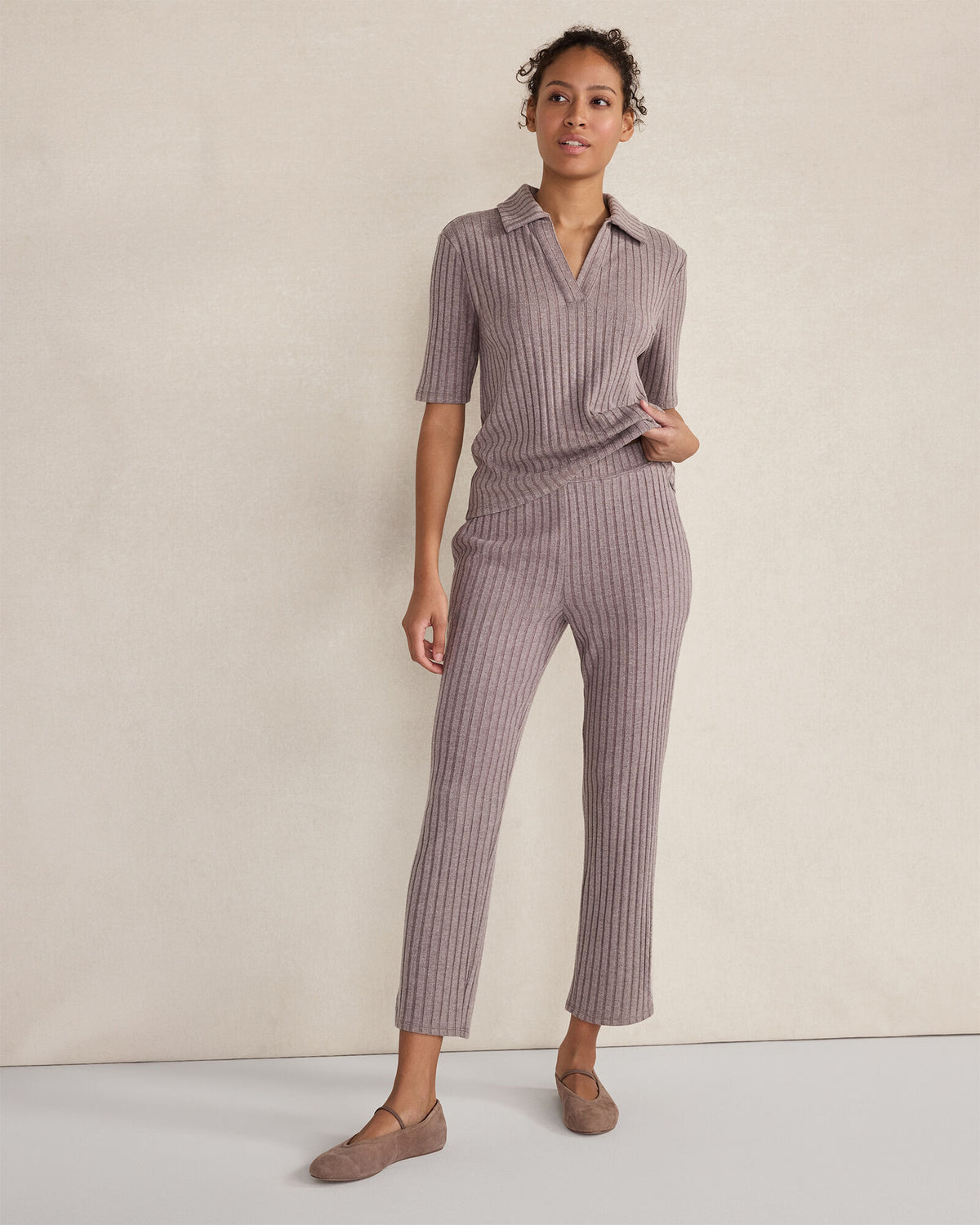 Talbots WIDE RIB KNIT TAPERED PANTS