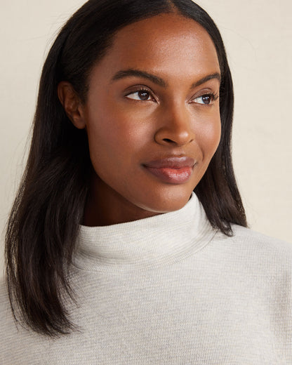Talbots COTTON BLEND OTTOMAN RIB MOCK NECK TOP
