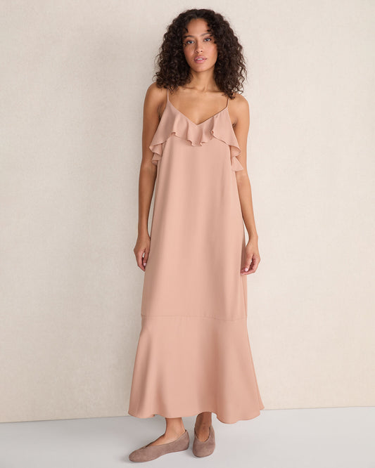 Talbots GEORGETTE FLOUNCE MAXI DRESS