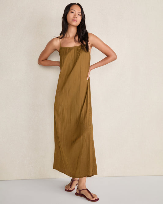 Talbots SILKY PLEATED MAXI DRESS