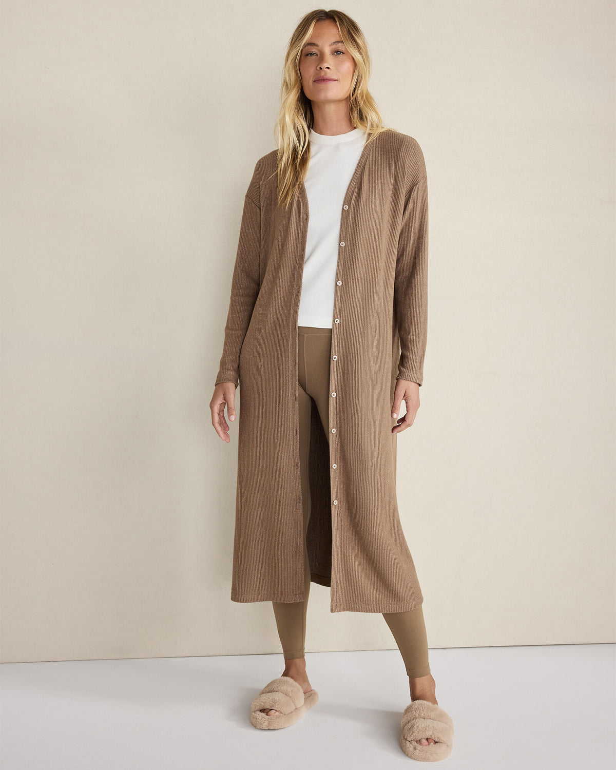Talbots BRUSHED RIB KNIT LONG SLEEVE DUSTER