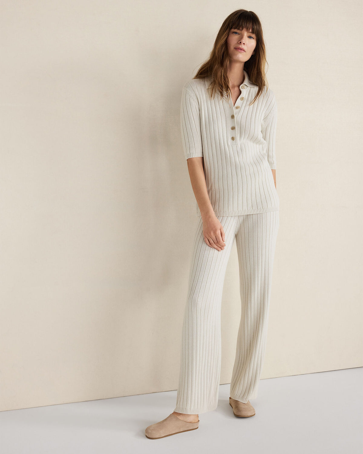Talbots ORGANIC COTTON RIBBED STRAIGHT LEG PANTS