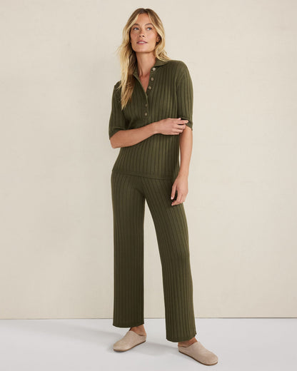 Talbots ORGANIC COTTON RIBBED STRAIGHT LEG PANTS
