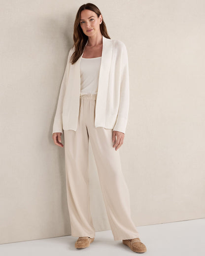 Talbots ORGANIC COTTON SHAKER STITCH OPEN FRONT CARDIGAN