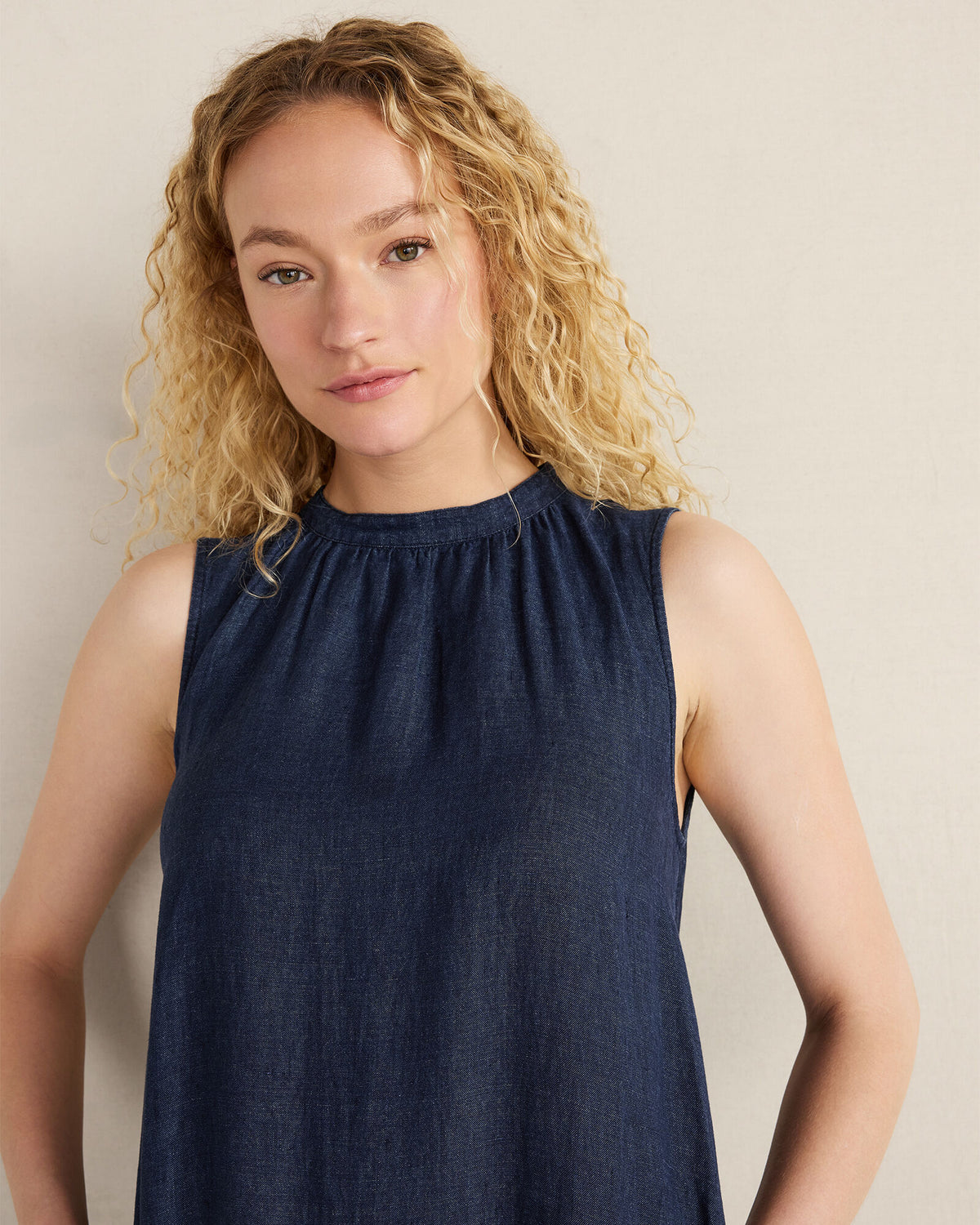 Talbots LINEN TIERED MIDI DRESS