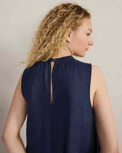 Talbots LINEN TIERED MIDI DRESS