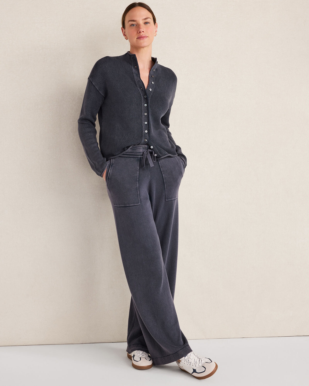 Talbots ORGANIC COTTON KNIT WIDE LEG PANTS