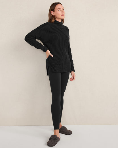 Talbots ORGANIC COTTON SHAKER STITCH ROLL NECK SWEATER