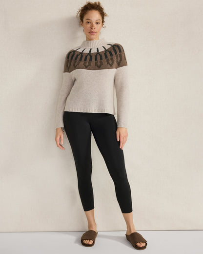 Talbots CASHMERE FAIRISLE MOCK NECK SWEATER