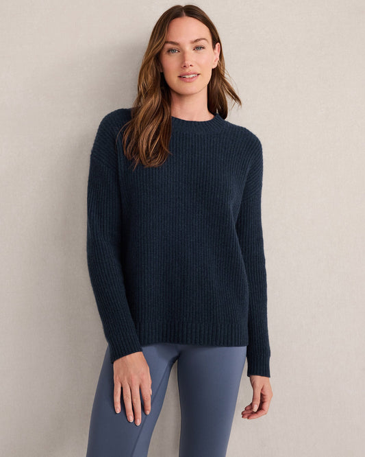 Talbots CASHMERE SHAKER STITCH CREWNECK SWEATER
