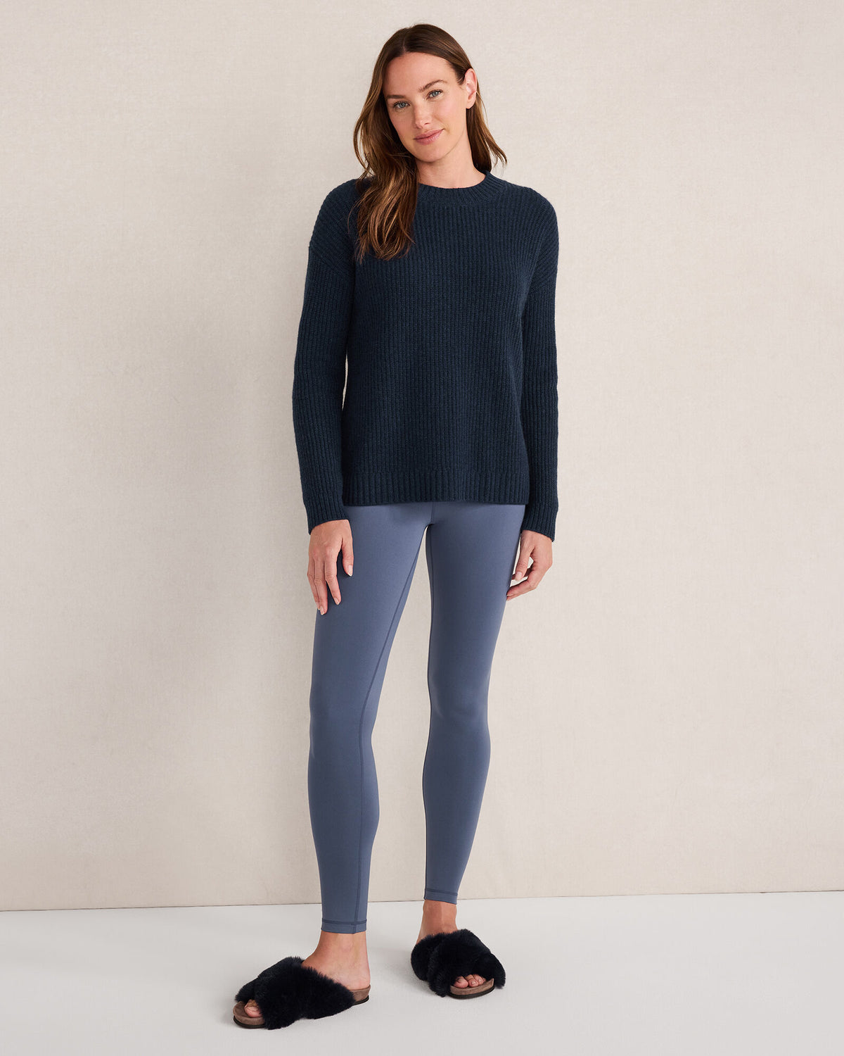 Talbots CASHMERE SHAKER STITCH CREWNECK SWEATER