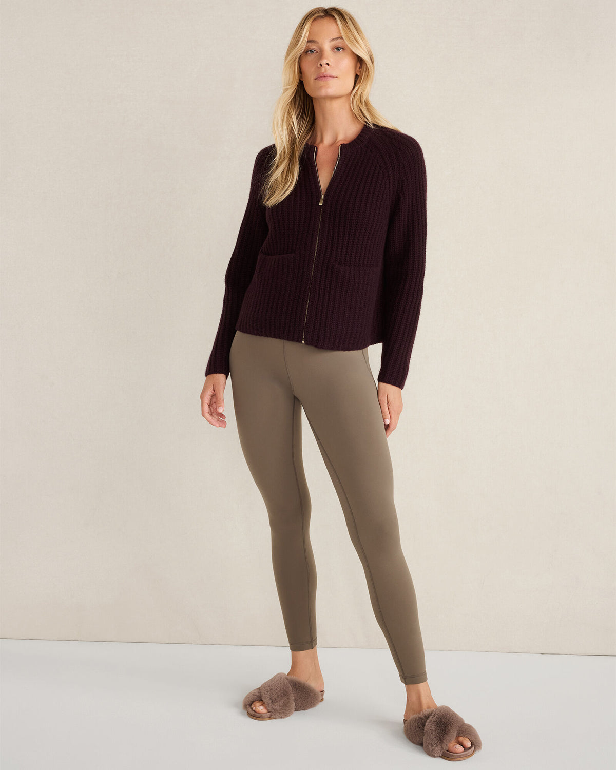 Talbots CASHMERE ZIP FRONT BOMBER JACKET