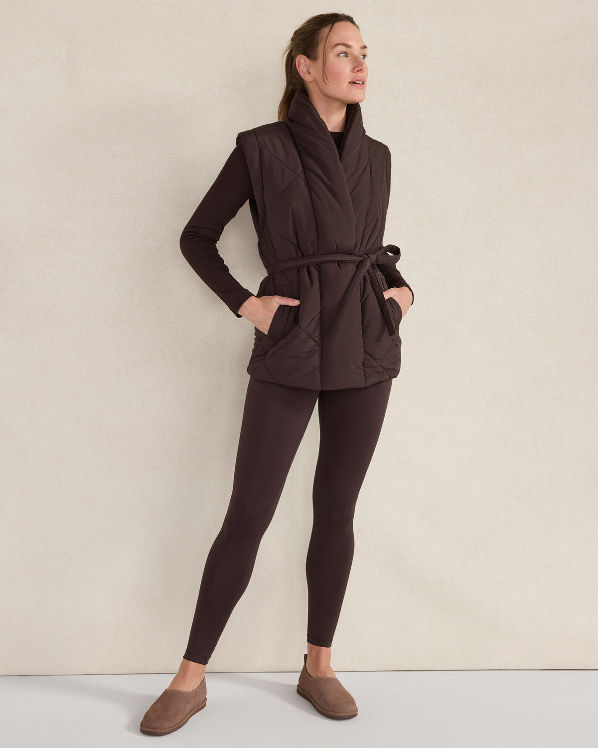 Talbots QUILTED PUFFER BELTED VEST