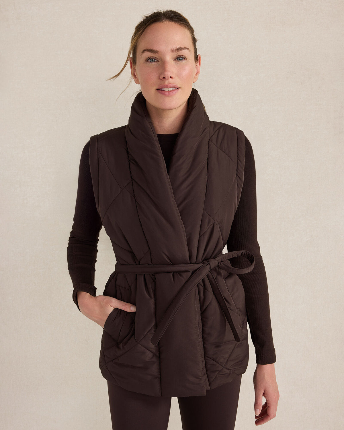Talbots QUILTED PUFFER BELTED VEST